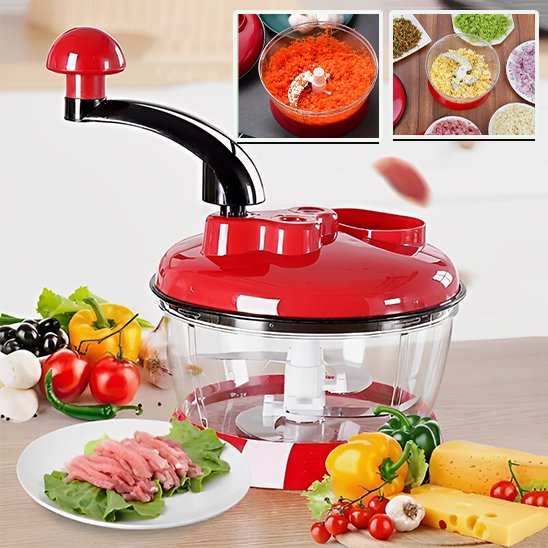 Hachoir manuel multifonction rouge