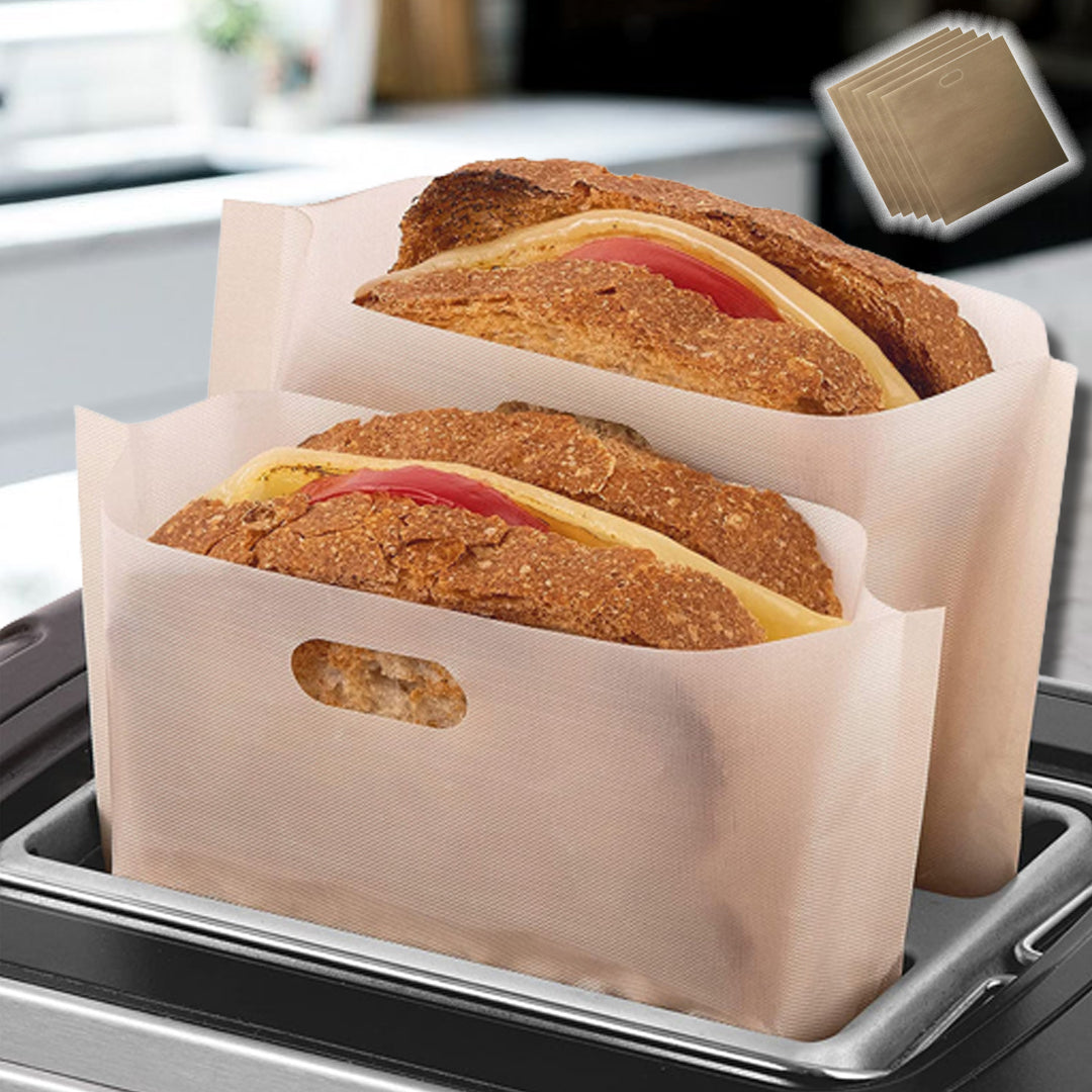 lot de 5 Sacs anti-adhésif pour grille-pain| Sac sandwich™