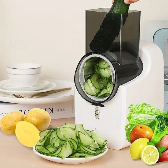 coupe legume electrique système sécurisé compartiment fermé