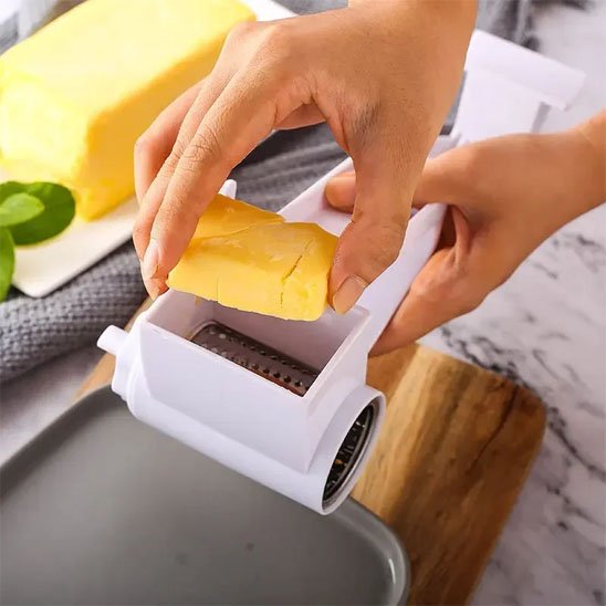 râpe à fromage rotatif plastique blanc résistant durable