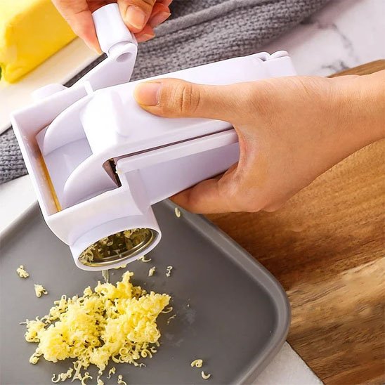 râpe à fromage tambour cylindrique lames tranchantes métal