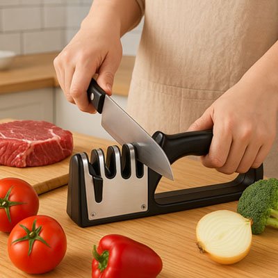 Aiguiseur couteau compatible différents types lames