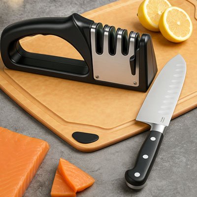 Aiguiseur couteau construction robuste  matériaux résistants