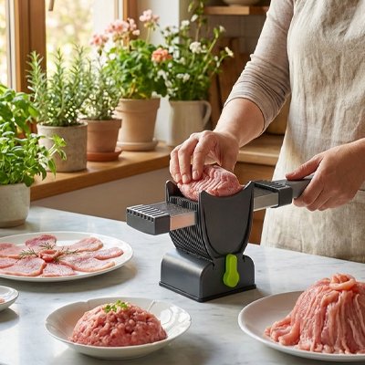 Trancheuse manuelle base solide  stabilité 